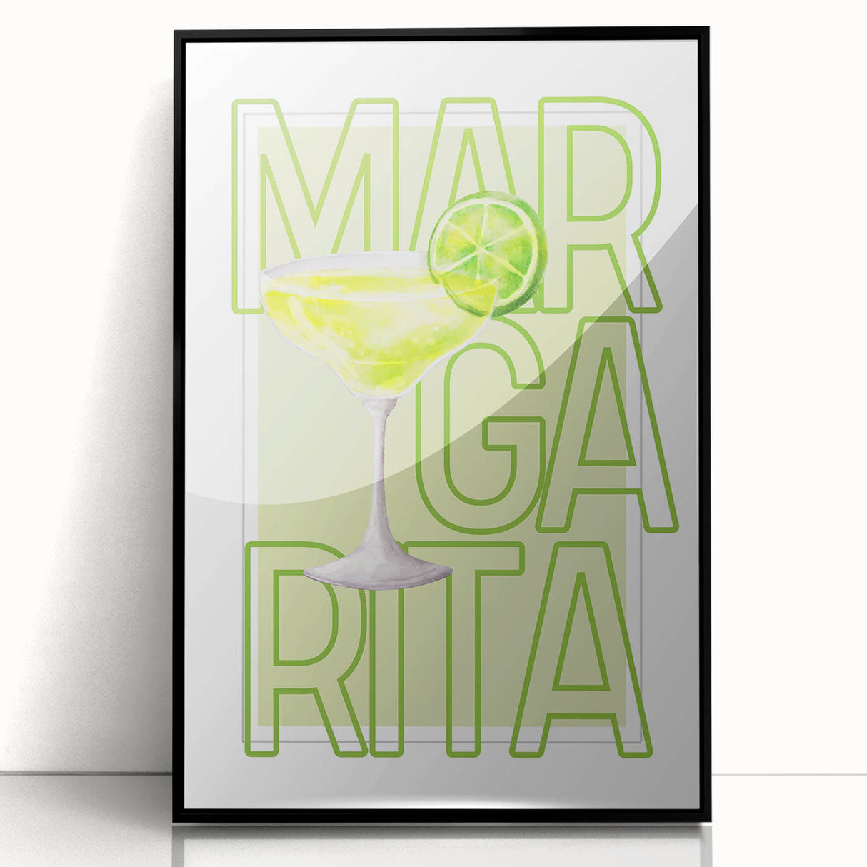 Large abstract wall art featuring vibrant, multicolored shapes on a black acrylic framed print.
