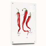 Acrylic print of large abstract fruits in vibrant colors, ideal for dining room decor.