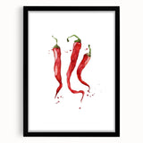 Extra large abstract art print featuring vibrant, colorful fruit designs on textured canvas, framed in black.