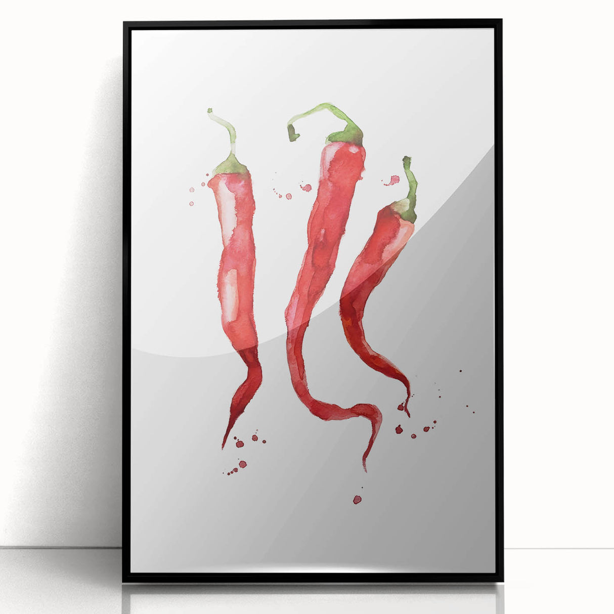 Large abstract wall art featuring assorted fruits in bold colors on black acrylic, framed, ideal for modern kitchen decor.