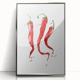 Mid-century modernist art featuring colorful fruit motifs on a silver-framed acrylic, ideal for nursery wall decor.