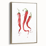 Framed canvas featuring a vintage poster art of assorted fruits in muted gold tones, ideal for bedroom wall art.