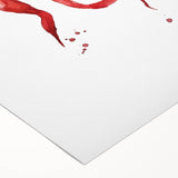 Art deco poster featuring assorted fruits in vibrant colors on a rolled canvas, suitable for dining room decor.