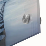 Close-up view of a stunning landscape bridge design printed on acrylic glass, showcasing vibrant colors and intricate details, ideal for modern home decor.