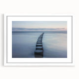 Landscape bridge frame with a white mat, showcasing a modern design that enhances any decor. Ideal for showcasing artwork or photographs in a stylish setting.