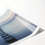 Landscape art print depicting a serene bridge surrounded by lush greenery and vibrant flowers, rolled and securely packaged in a protective cardboard tube. Perfect for home decor enthusiasts.