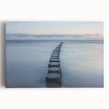 Colorful landscape canvas print showcasing a serene bridge over a tranquil river, surrounded by lush greenery and vibrant flowers, ideal for home decor.