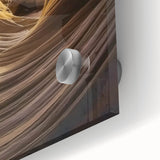 Close-up of a vibrant acrylic landscape artwork depicting majestic canyons, showcasing intricate details and rich colors, perfect for home or office decor.