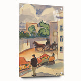 Modern Wall Art - Colorful Provincial Street Scene - Contemporary Art Print