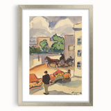 Modern Wall Art - Colorful Provincial Street Scene - Contemporary Art Print