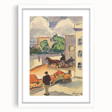 Modern Wall Art - Colorful Provincial Street Scene - Contemporary Art Print