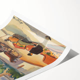 Modern Wall Art - Colorful Provincial Street Scene - Contemporary Art Print