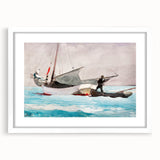 Stowing Sail Nautical Realism Art Print - Winslow Homer Maritime Canvas
