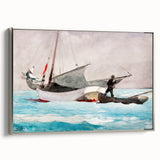 Stowing Sail Nautical Realism Art Print - Winslow Homer Maritime Canvas