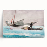 Stowing Sail Nautical Realism Art Print - Winslow Homer Maritime Canvas