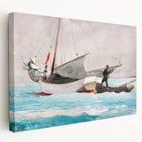 Stowing Sail Nautical Realism Art Print - Winslow Homer Maritime Canvas