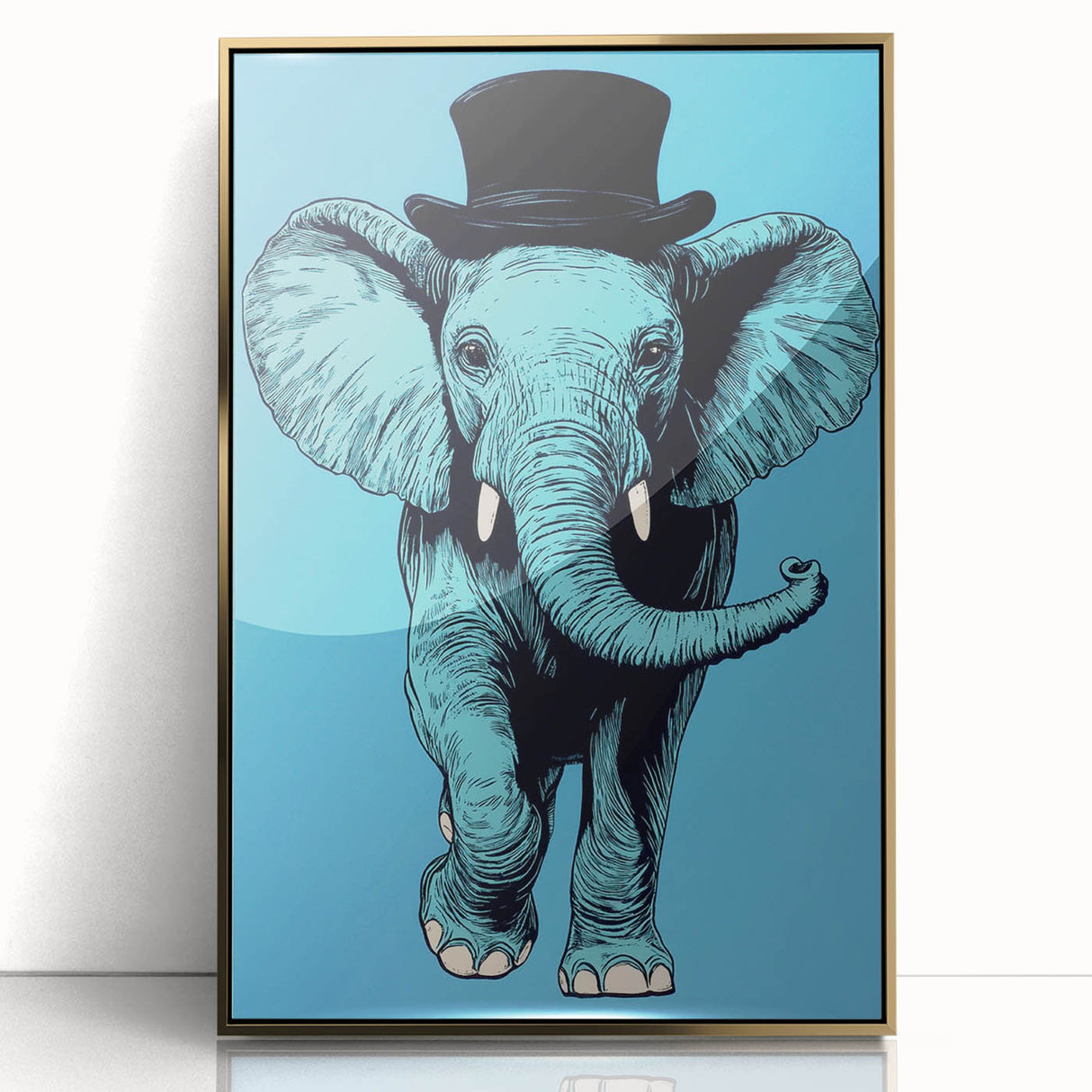 Boys Wall Art Prints - Stylish Elephant Kids Room Art Decor