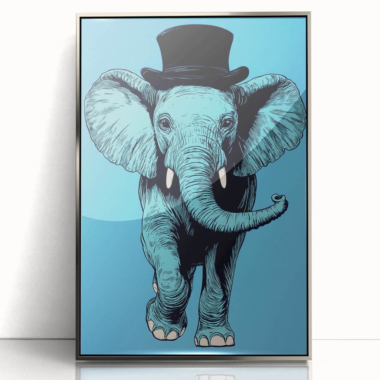 Boys Wall Art Prints - Stylish Elephant Kids Room Art Decor