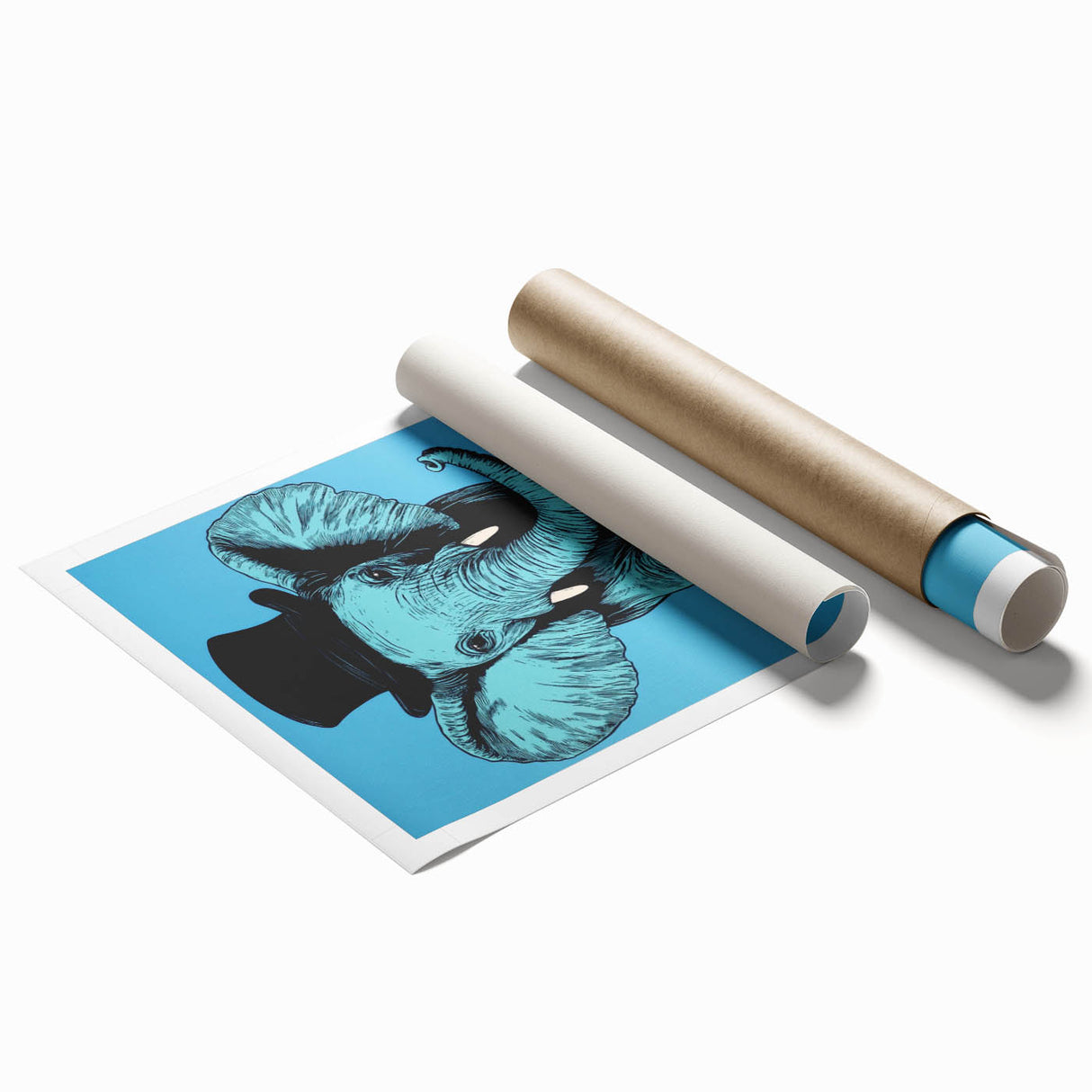 Boys Wall Art Prints - Stylish Elephant Kids Room Art Decor