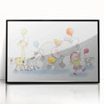 Cheerful Animal Parade Nursery Wall Art - Kids Room Prints