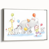 Cheerful Animal Parade Nursery Wall Art - Kids Room Prints