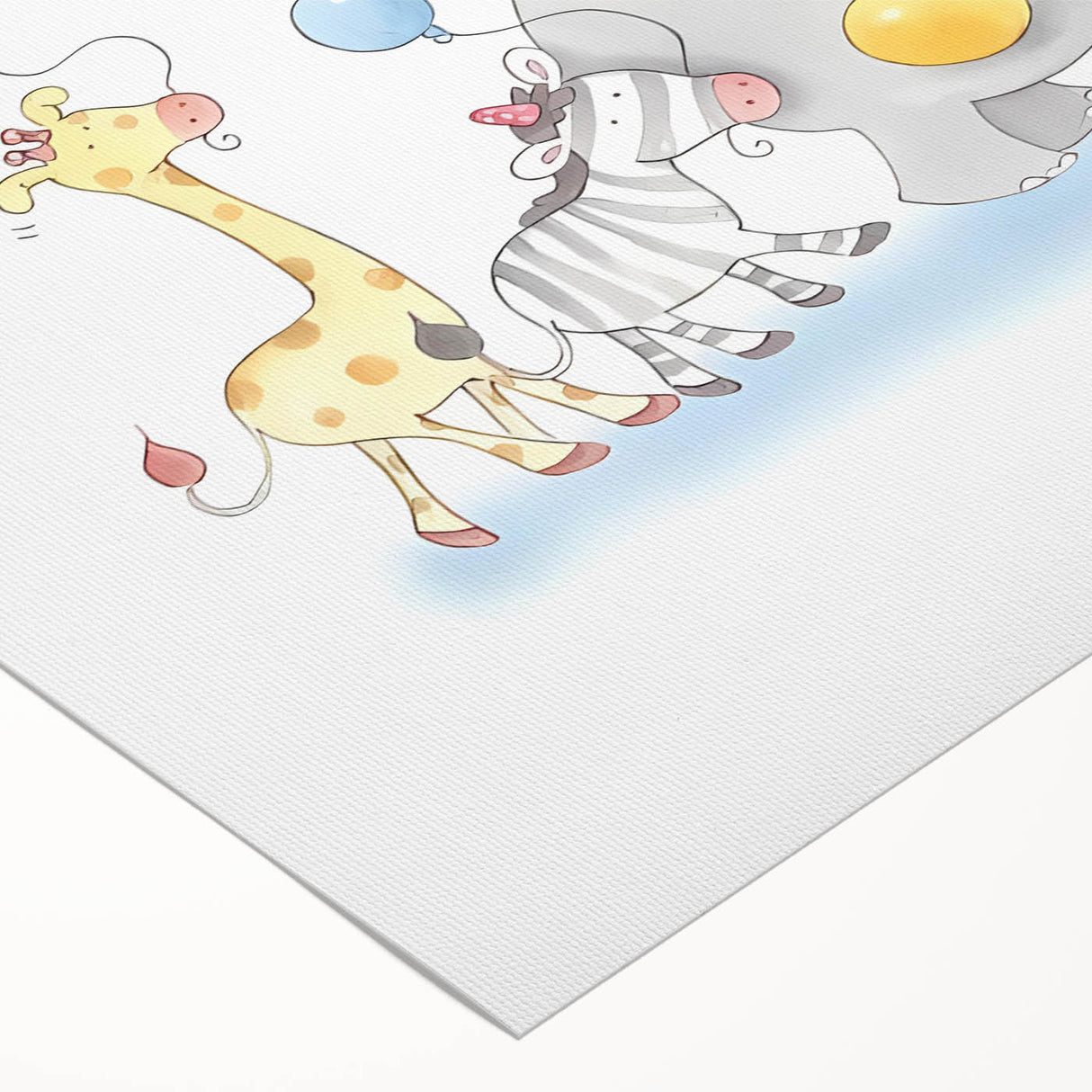 Cheerful Animal Parade Nursery Wall Art - Kids Room Prints