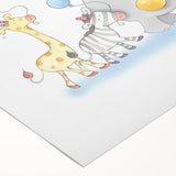 Cheerful Animal Parade Nursery Wall Art - Kids Room Prints