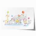 Cheerful Animal Parade Nursery Wall Art - Kids Room Prints