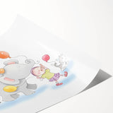 Cheerful Animal Parade Nursery Wall Art - Kids Room Prints