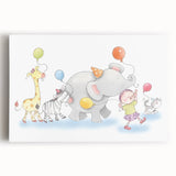 Cheerful Animal Parade Nursery Wall Art - Kids Room Prints