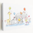 Cheerful Animal Parade Nursery Wall Art - Kids Room Prints