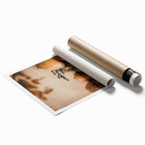 Extra large rolled print featuring a detailed floral art design in warm autumn tones.