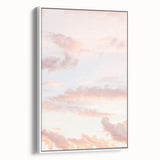 Vintage poster art featuring colorful abstract design on an extra large white framed canvas, ideal for living room decor.