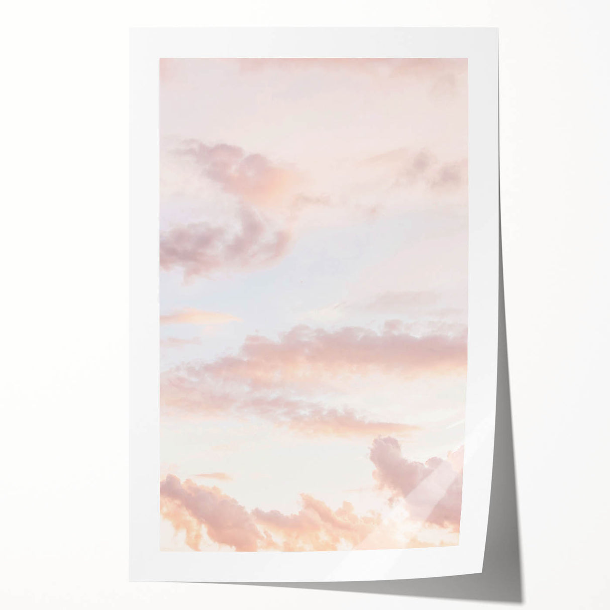 Extra large rolled canvas print featuring a floral design in soft pastel shades.