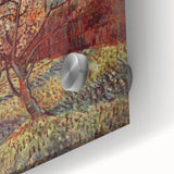 Close-up of a large abstract wall art on acrylic glass.