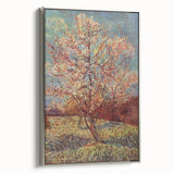 Side view of a framed canvas featuring a Van Gogh landscape painting with vibrant colors, ideal for living room decor.