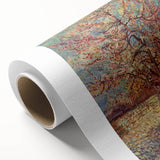 Art deco style poster of a Van Gogh painting on rolled canvas, featuring vibrant color palette, ideal for nursery wall art.