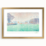 Modern Wall Art of a Tranquil Waterfront Scene - Abstract Modern Decor
