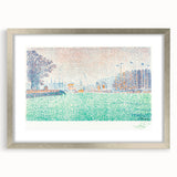Modern Wall Art of a Tranquil Waterfront Scene - Abstract Modern Decor
