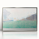 Modern Wall Art of a Tranquil Waterfront Scene - Abstract Modern Decor