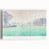 Modern Wall Art of a Tranquil Waterfront Scene - Abstract Modern Decor