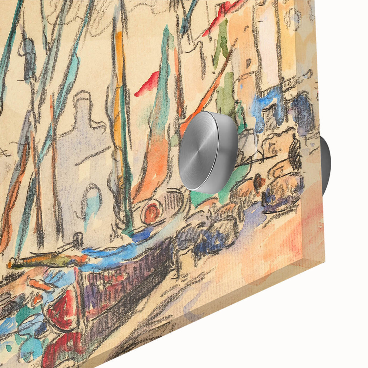 Modern Wall Art of St. Tropez Harbor Scene - Abstract Contemporary Art