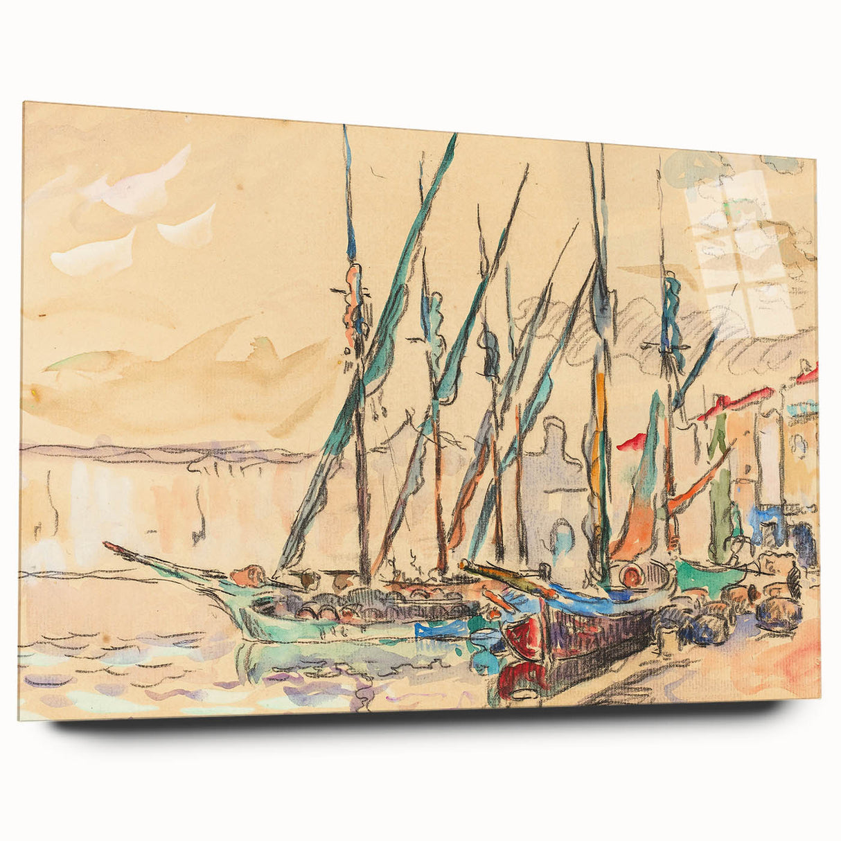 Modern Wall Art of St. Tropez Harbor Scene - Abstract Contemporary Art