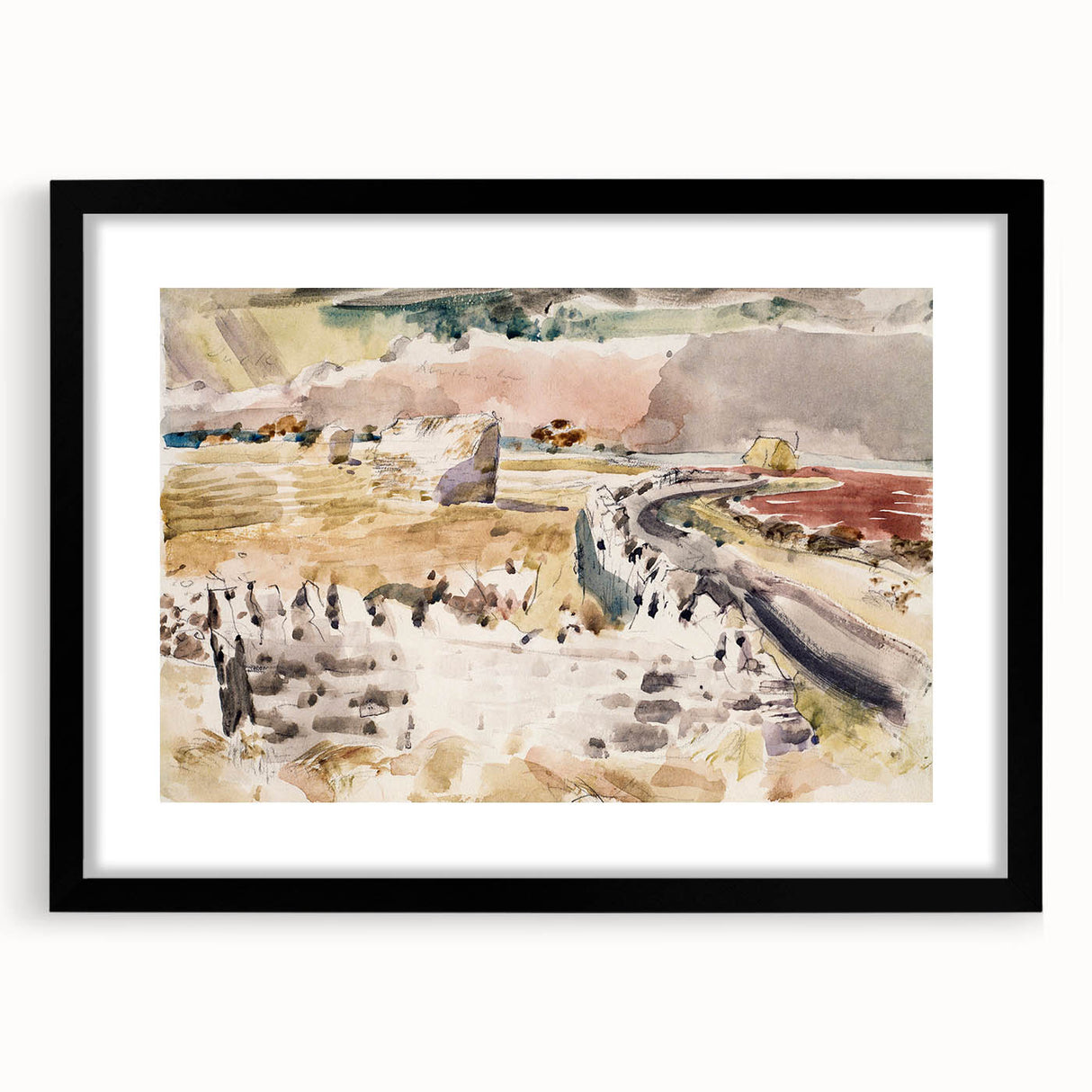 Modern Wall Art of Oxfordshire Landscape - Abstract Minimalist Decor