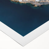 Landscape canvas print showcasing dramatic cliffs against a vibrant sunset, rolled and packaged securely in a durable tube for easy transport and display.