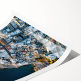 Stunning landscape print showcasing towering cliffs, vibrant colors, and intricate textures, rolled for easy transport and display, ideal for home decor.