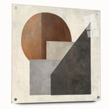 Minimalist Geometric Living Room Wall Art – Brown & Gray Canvas