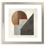 Minimalist Geometric Living Room Wall Art – Brown & Gray Canvas