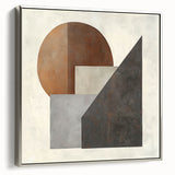 Minimalist Geometric Living Room Wall Art – Brown & Gray Canvas