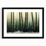 Abstract floral wall art in a sleek black frame with a white mat, showcasing vibrant colors and intricate details, perfect for modern home decor.